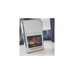 Vintage Zippo Lighter – Diamond Head Hawaii – High Polish Chrome – 2002 (02)